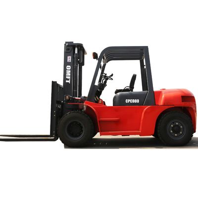 Chinese Engine 8ton Diesel Forklift with Pneumatic Tyres and Side Shift Fork Positioner