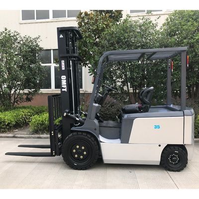 Steel Rubber 3.5 T Electric Forklift Truck with 5.5m Mast Triplex and Free Lift CPD35