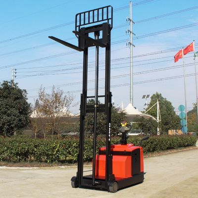 1.5 Ton 1500kg 1.5t Battery Stacker Pallet Truck with Steel PU Fork and 1.6m-5.5m Mast
