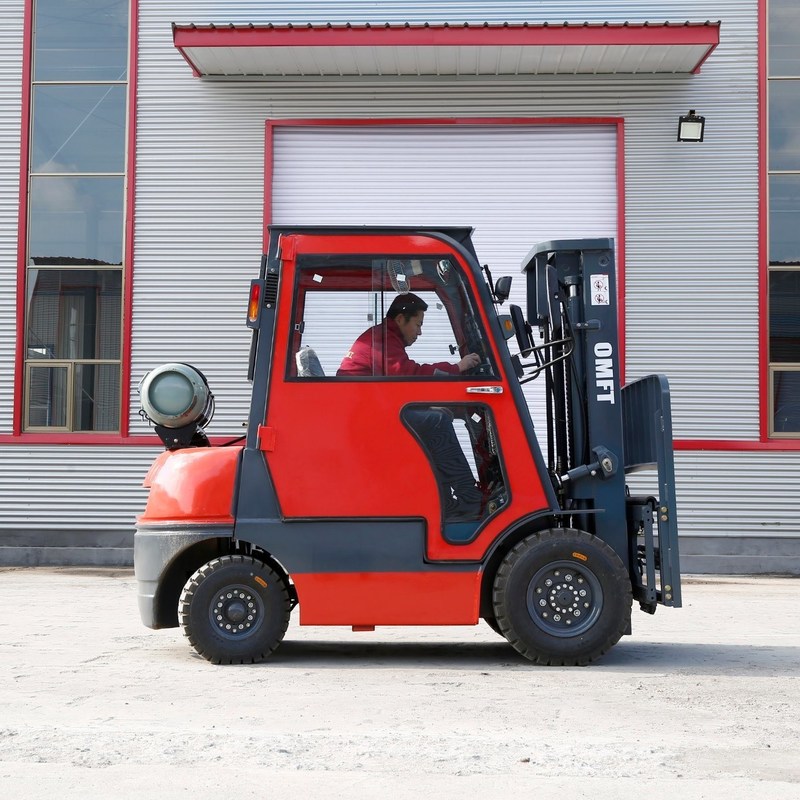 4110mm Min. Width of Right Angle Stacking 2tons Dual Fuel Forklift with Steel Rubber