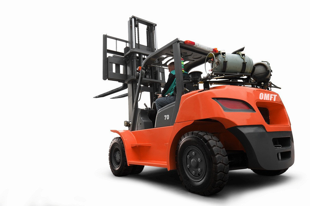5ton/6ton/7ton Petrol Gasoline LPG Cushion Tire Forklift with Steel and Rubber Wheels