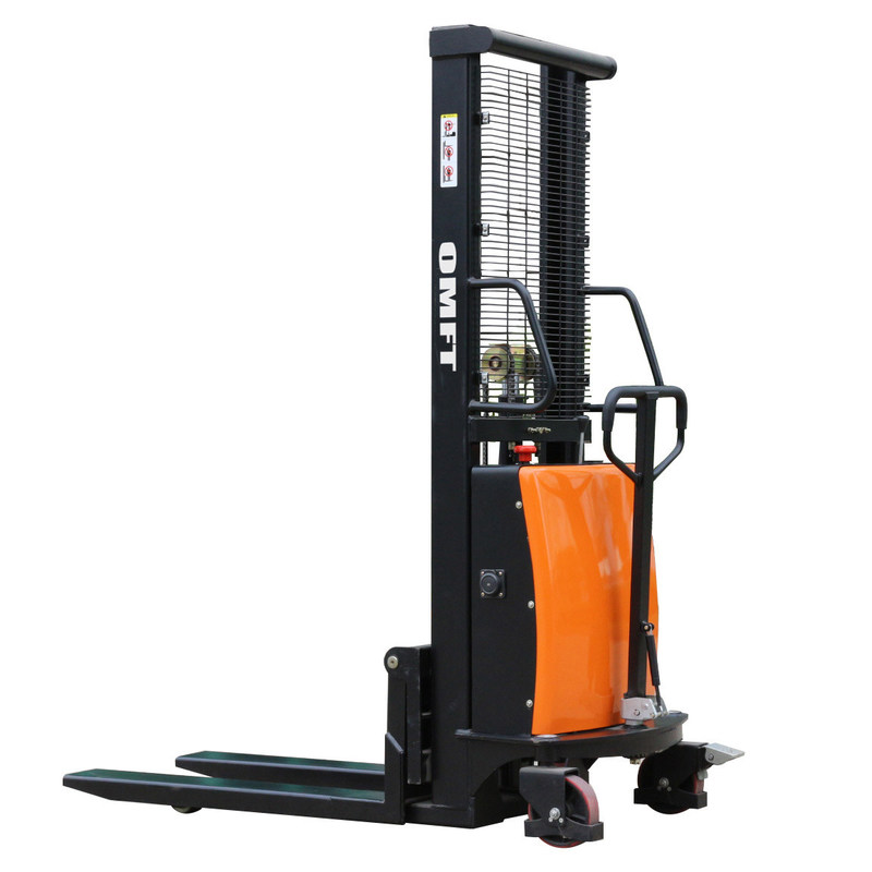 1 Ton Hydraulic Electric Pallet Stacker Semi-Electric Battery Operated Stacker Jack